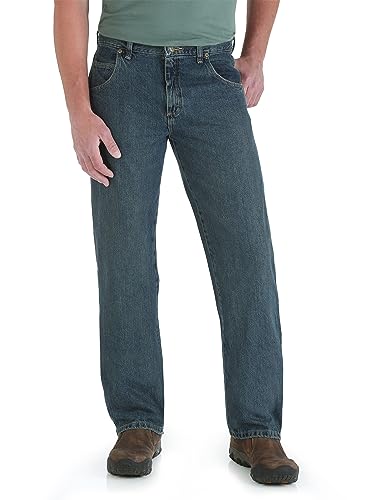 Wrangler mens Big Rugged Wear Relaxed Straight Fit jeans, Mediterranean, 50W x 36L US