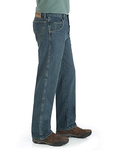 Wrangler mens Big Rugged Wear Relaxed Straight Fit jeans, Mediterranean, 50W x 36L US