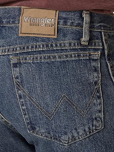 Wrangler mens Big Rugged Wear Relaxed Straight Fit jeans, Mediterranean, 50W x 36L US