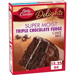 betty crocker super moist triple chocolate fudge cake mix, 15.25 oz (pack of 6)