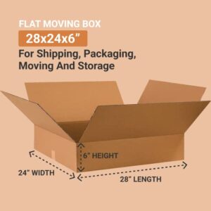 AVIDITI Shipping Boxes Medium 28"L x 24"W x 6"H, 10-Pack | Corrugated Cardboard Box for Packing, Moving and Storage  28x24x6