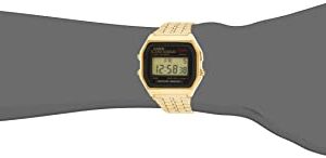 Casio Collection Women's Watch A159WGEA, Black/Gold, 36.8 x 33.2 x 8.2 mm, Bracelet (A159WGEA-1EF)