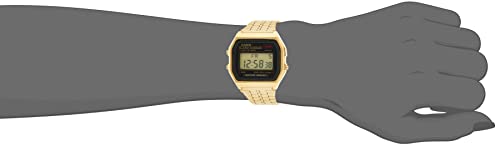 Casio Collection Women's Watch A159WGEA, Black/Gold, 36.8 x 33.2 x 8.2 mm, Bracelet (A159WGEA-1EF)