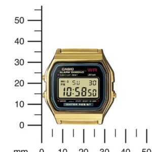 Casio Collection Women's Watch A159WGEA, Black/Gold, 36.8 x 33.2 x 8.2 mm, Bracelet (A159WGEA-1EF)