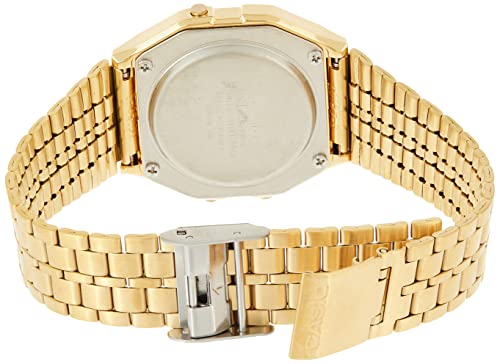 Casio Collection Women's Watch A159WGEA, Black/Gold, 36.8 x 33.2 x 8.2 mm, Bracelet (A159WGEA-1EF)