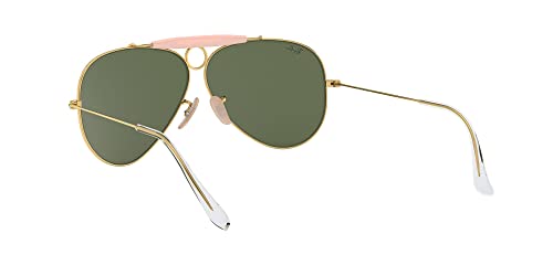 Ray-Ban RB3138 Shooter Aviator Sunglasses, Gold Blush/G-15 Green, 62 mm