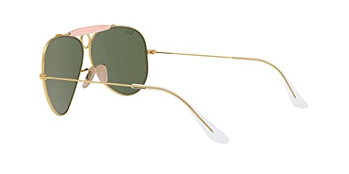 Ray-Ban RB3138 Shooter Aviator Sunglasses, Gold Blush/G-15 Green, 62 mm