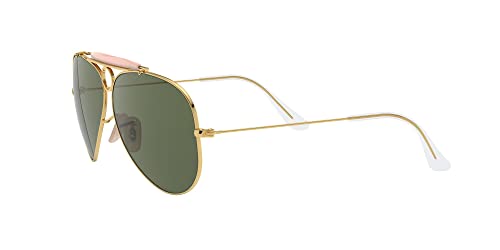 Ray-Ban RB3138 Shooter Aviator Sunglasses, Gold Blush/G-15 Green, 62 mm