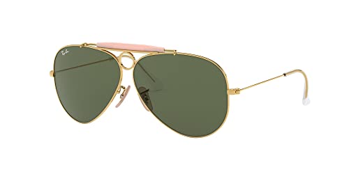 Ray-Ban RB3138 Shooter Aviator Sunglasses, Gold Blush/G-15 Green, 62 mm