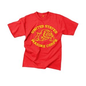 rothco t-shirt/us marine corps bulldog - red, small