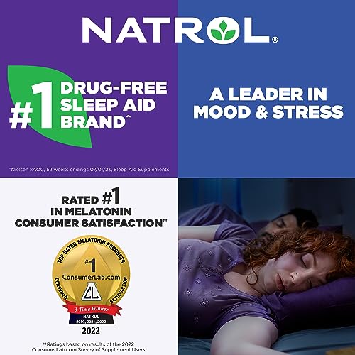 Natrol Melatonin Tablets, Helps You Fall Asleep Faster, Stay Asleep Longer, Strengthen Immune System, 100% Vegetarian, 1mg, 180 Count