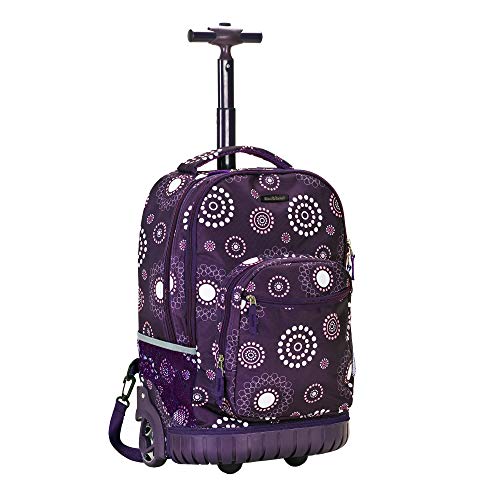 Rockland Single Handle Rolling Backpack, Purple Pearl, 19-Inch