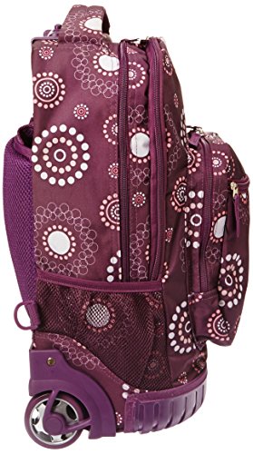 Rockland Single Handle Rolling Backpack, Purple Pearl, 19-Inch