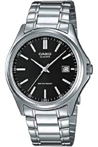 casio mtp-1183a-1aef men's watch analogue quartz stainless steel, silver/black, bracelet
