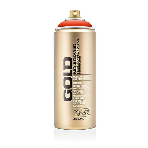 Montana Cans GOLD Spray Paint, 400ml, Red Orange, 13.5 Fl Oz (Pack of 1)