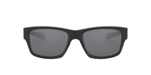 oakley men's 0oo9135 jupiter squared rectangular sunglasses, matte black/black iridium polarized, 56 mm