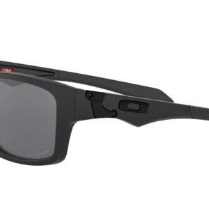 Oakley Men's 0OO9135 Jupiter Squared Rectangular Sunglasses, Matte Black/Black Iridium Polarized, 56 mm