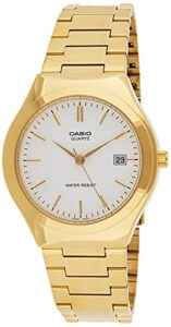 casio mens stainless steel analog watch gold w/white dial batons - mtp-1170n-7a