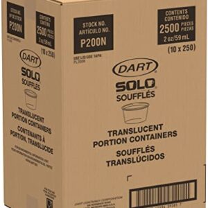 Dart P200N 2 oz Translucent PS Portion Container (Case of 2500)