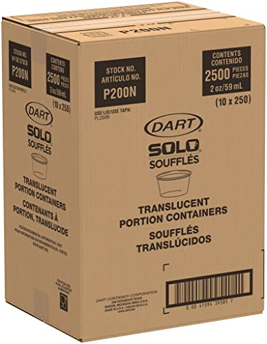 Dart P200N 2 oz Translucent PS Portion Container (Case of 2500)