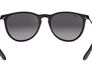 Ray-Ban RB4171 Erika Round Sunglasses, Rubber Black/Light Grey Gradient Dark Grey, 54 mm