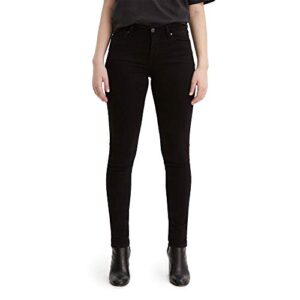levi's women's 711 skinny jeans pants, -soft black, 32 (us 14) s