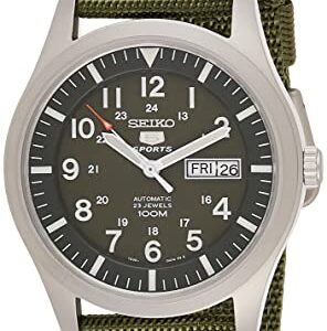 Seiko 5 Men's SNZG09K1 Sport Analog Automatic Khaki Green Canvas Watch