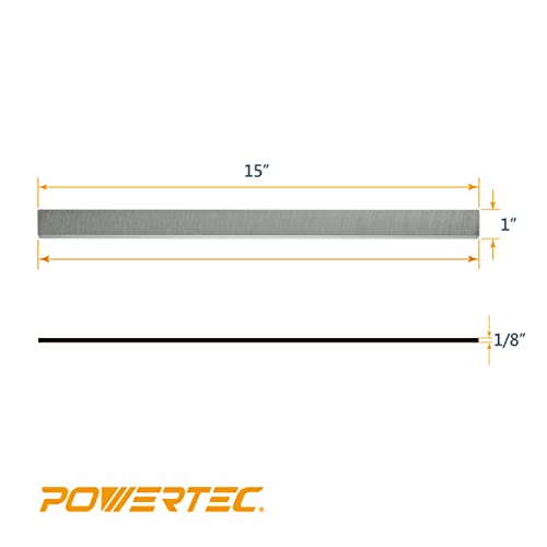 POWERTEC 128054 15-Inch HSS Planer Knives for JET 708529G JWP-15CS JWP-15HO, Set of 3