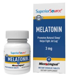 Superior Source Melatonin 3 mg, Quick Dissolve MicroLingual Tablets, 60 Ct, with Chamomile, Natural Sleep Support, Melatonin, for Adults, Non-GMO