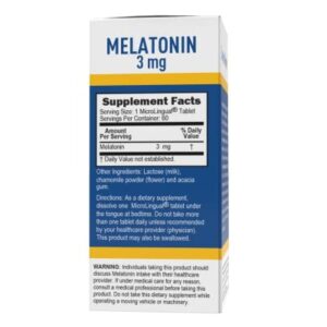 Superior Source Melatonin 3 mg, Quick Dissolve MicroLingual Tablets, 60 Ct, with Chamomile, Natural Sleep Support, Melatonin, for Adults, Non-GMO