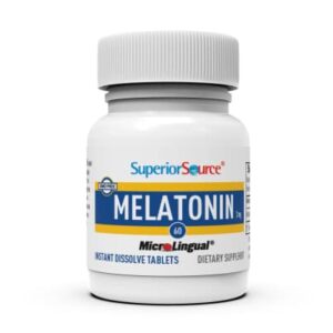 Superior Source Melatonin 3 mg, Quick Dissolve MicroLingual Tablets, 60 Ct, with Chamomile, Natural Sleep Support, Melatonin, for Adults, Non-GMO