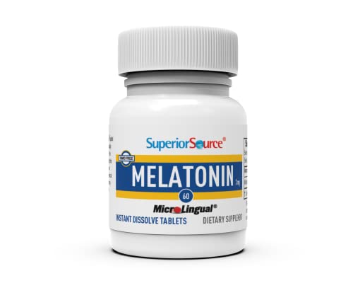 Superior Source Melatonin 3 mg, Quick Dissolve MicroLingual Tablets, 60 Ct, with Chamomile, Natural Sleep Support, Melatonin, for Adults, Non-GMO