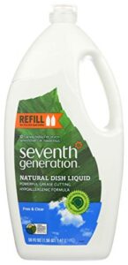 seventh generation 22724 dishwashing liquid, natural, 50 oz., free/clear