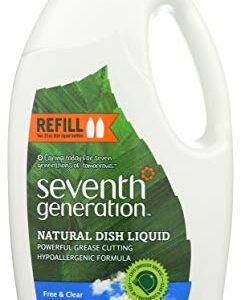 Seventh Generation 22724 Dishwashing Liquid, Natural, 50 oz., Free/Clear