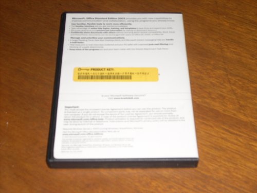 Microsoft Office Standard Edition 2003 Software (2000/XP) CD and User Guide in original clamshell case