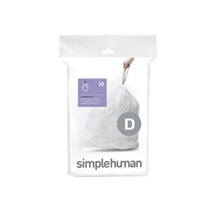 simplehuman cw0163 20l, 20 liners, white — code d