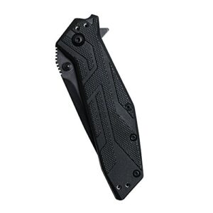 Kershaw Brawler Pocketknife, 3" 8Cr13MoV Steel Modified Tanto Blade, Assisted Folder Opening with Flipper, Liner Lock System, Tactical EDC