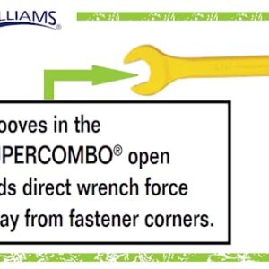 Williams 1216YSC Yellow Super Combo Combination Wrench, 1/2-Inch