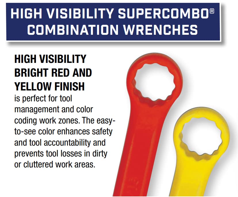 Williams 1216YSC Yellow Super Combo Combination Wrench, 1/2-Inch