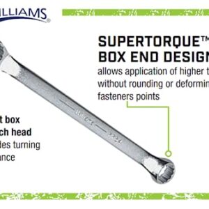 Williams 7725B Box Wrench 12 Point, 1/2 X 9/16-Inch