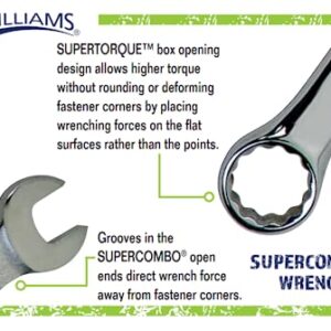 Williams 1216SC Super Combo Combination Wrench, 1/2-Inch