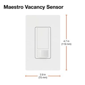 Lutron Maestro Vacancy-Only Sensor Switch | 2 Amp, Single Pole | MS-VPS2-IV | Ivory