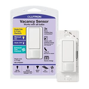 lutron maestro vacancy-only sensor switch | 5 amp, single-pole/multi-location | ms-vps5m-wh | white