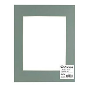 PA Framing , Photo Mat Board, 11 x 14 inches Frame for 8 x 10 inches Photo Art Size - Cream Core/Sea Foam