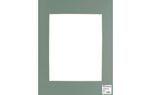 PA Framing, Photo Mat Board, 16 x 20 inches Frame for 11 x 14 inches Photo Art Size - Cream Core/Sea Foam