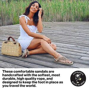 Nomadic State of Mind - JC Sandal | Handmade | Woven | Adjustable | Men and Women’s Sizes | Vegan | Socially Responsible | Machine Washable (Camel, numeric_12)