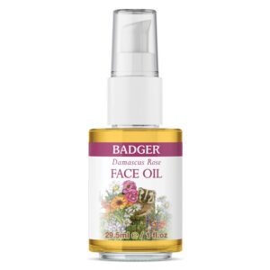badger balm - damascus rose antioxidant face oil - certified organic,1 oz.