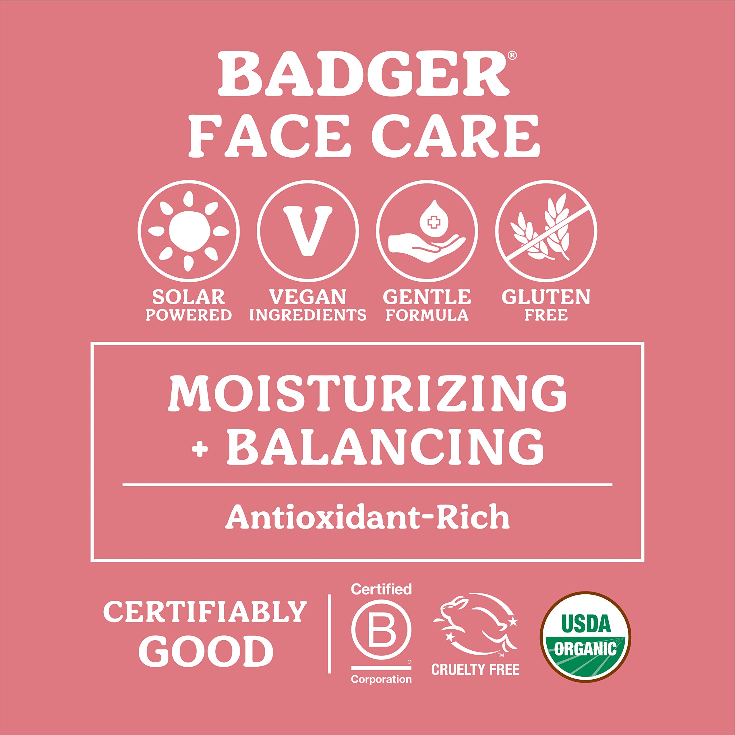 Badger Balm - Damascus Rose Antioxidant Face Oil - Certified Organic,1 oz.