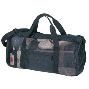 eunicole sport gym mesh roll bag duffel, easy dry, black