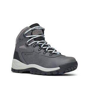 Columbia womens Newton Ridge Plus Waterproof Hiking Boot, Quarry/Cool Wave, 8 US